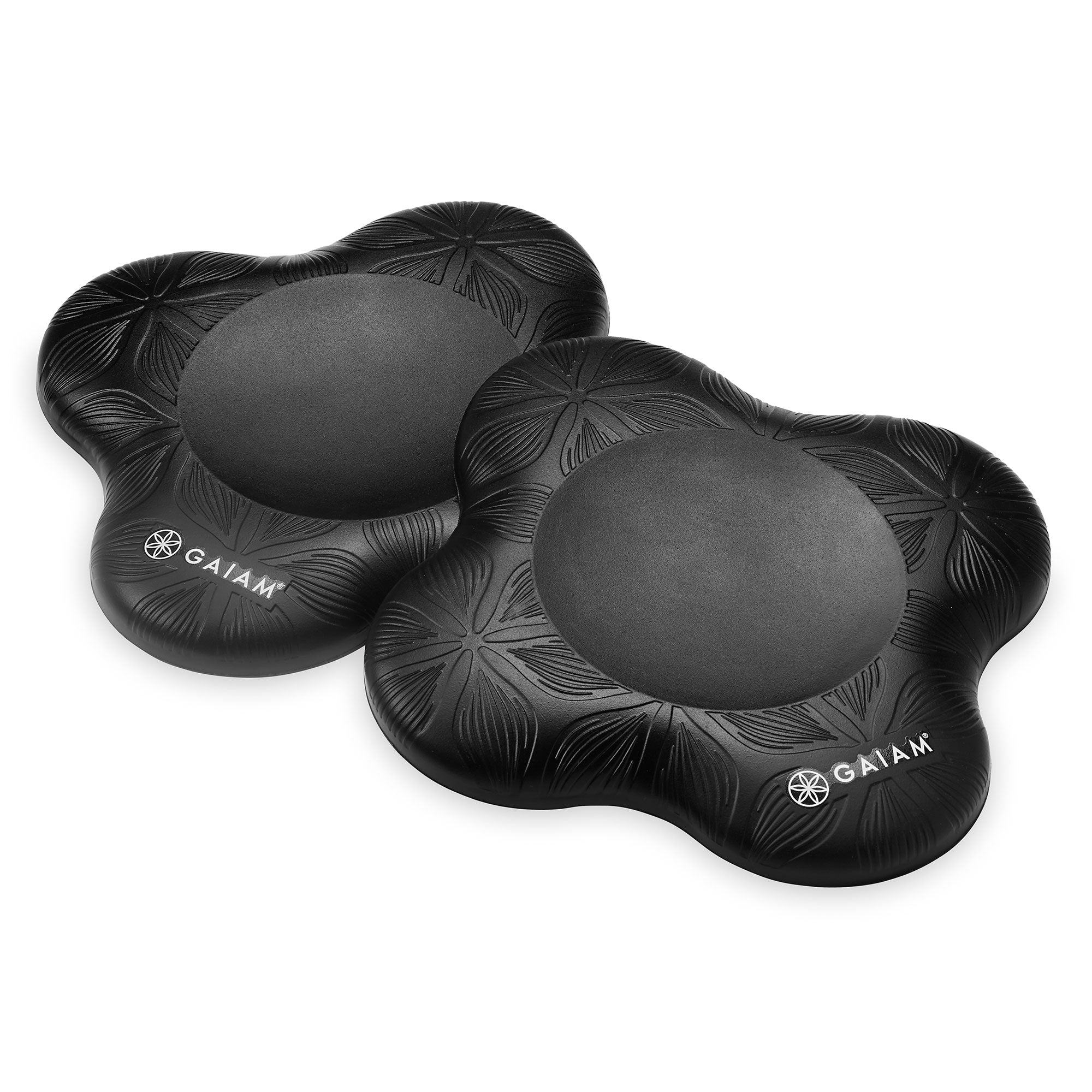 Gaiam Yoga Knee Pads Black both pads